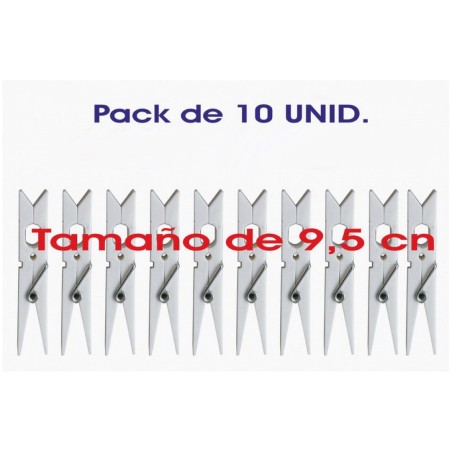 10 PINZAS GIGANTES BLANCAS 