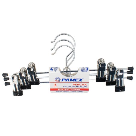 SET 3 PERCHAS PINZAS METAL 