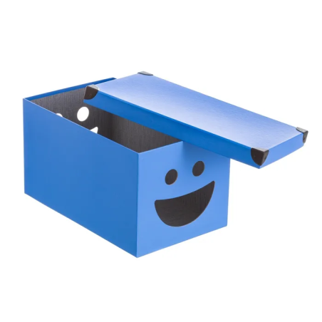 CAJA DE CARTÓN SMILE AZUL 38,3X24,3X21,6CM