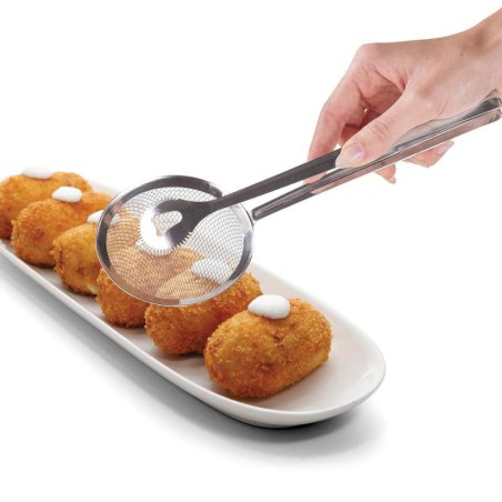 PINZA-ESPUMADERA INOX PARA FREIR Y SERVIR 10 x 28 x 3 cm
