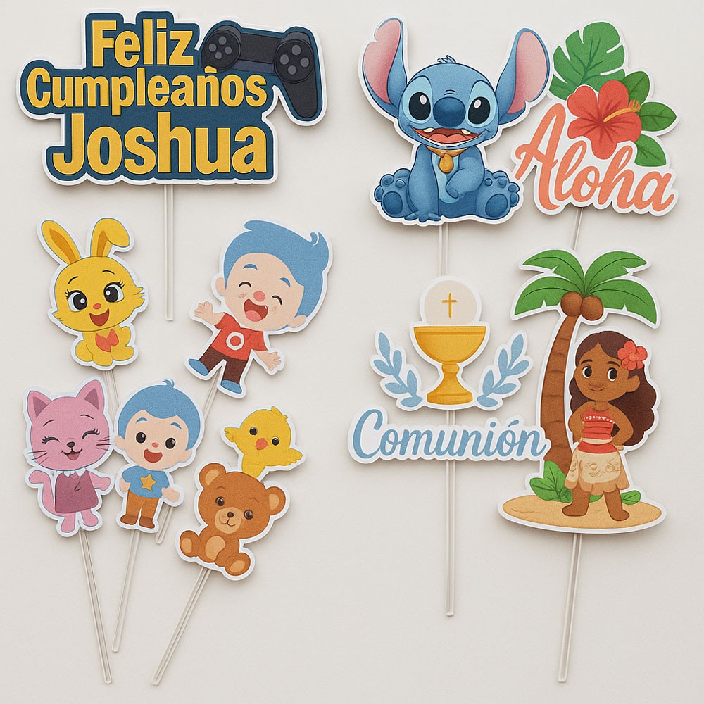 Topper hecho a mano para torta infantil personalizado