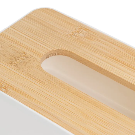 CAJA DE PAÑUELOS BAMBÚ -BLANCO 25 X 13 X 9 CM