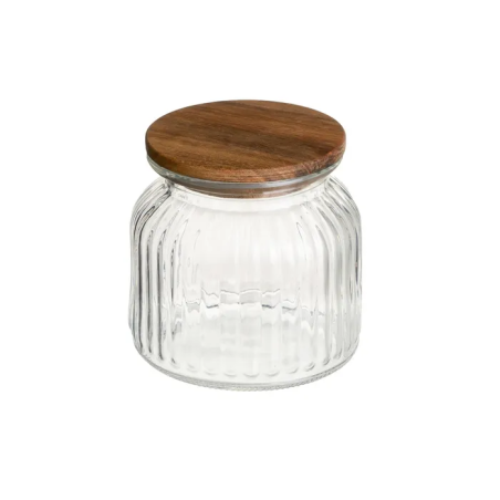 TARRO 600ML PROVENCE VIDRIO-MADERA