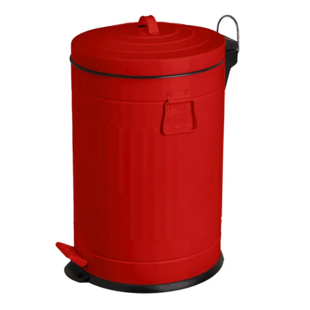 CUBO 20 LITROS BASURA RETRO ROJO 