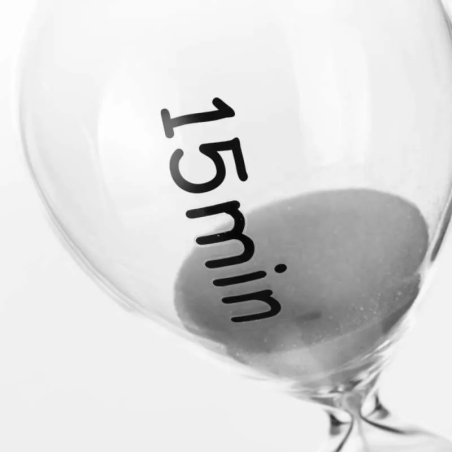 RELOJ DE ARENA 15 MINUTOS 6,50 X 6,50 X 17 CM