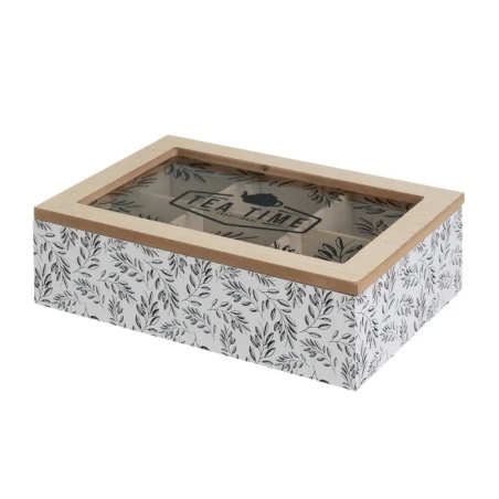 CAJA TE 24 X 16 X 7 CM RAMITAS NEGRAS