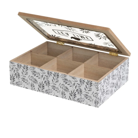 CAJA TE 24 X 16 X 7 CM RAMITAS NEGRAS