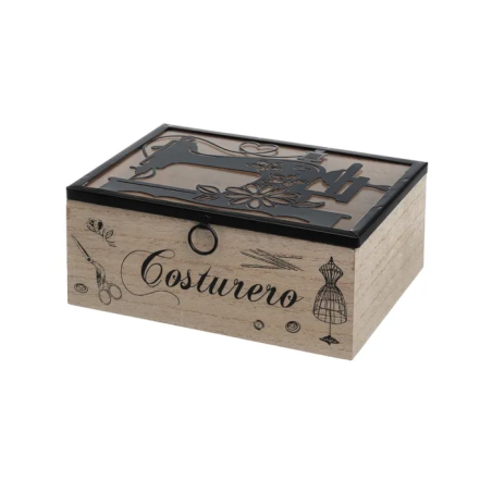CAJA COSTURERO CRISTAL-MDF 20 X 15 X 8 CM