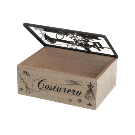 CAJA COSTURERO CRISTAL-MDF 20 X 15 X 8 CM