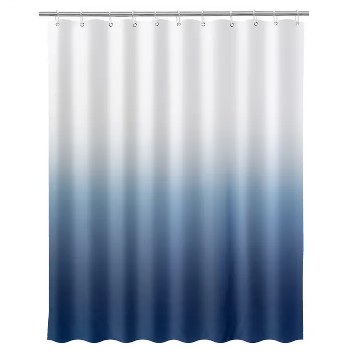 Cortina de ducha poliéster con diseño degradado azul 180x200 cm