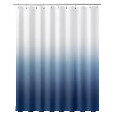 Cortina de ducha poliéster con diseño degradado azul 180x200 cm