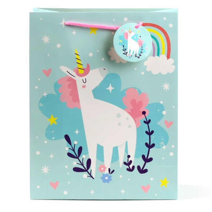 BOLSA DE REGALO UNICORNIO 32X26X12 CM