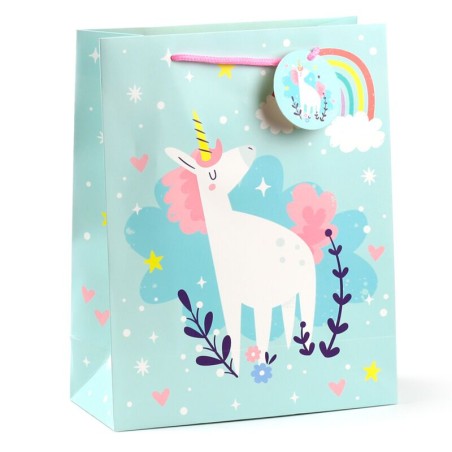 BOLSA DE REGALO UNICORNIO 32X26X12 CM