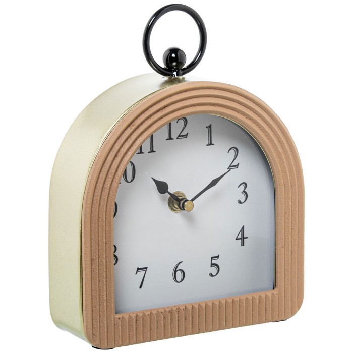 Relloj sobremesa Metal/madera 16x5x21cm