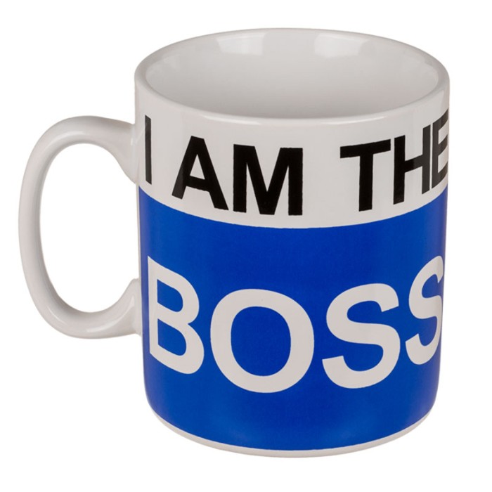 TAZA I AM THE BOSS GRESS 13X11CM