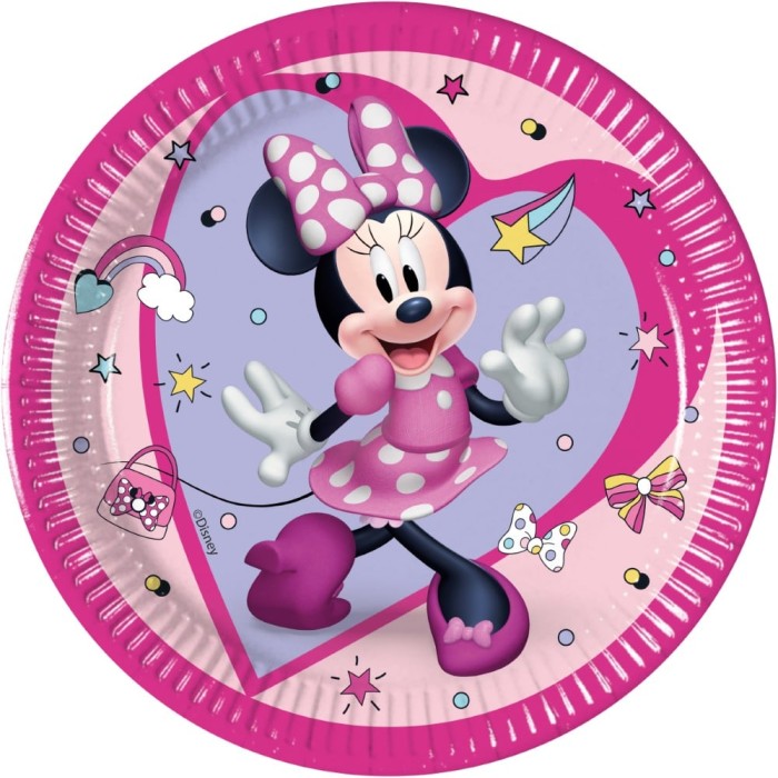 8 Platos de papel medianos 20cm FSC - Minnie Junior
