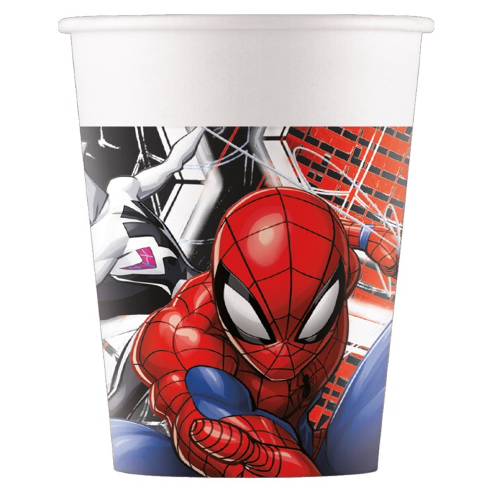8 VASOS SIPIDERMAN 200ML 