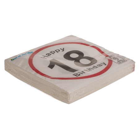 20 SERVILLETAS HAPPYBIRTHDAY 18 33X33XM