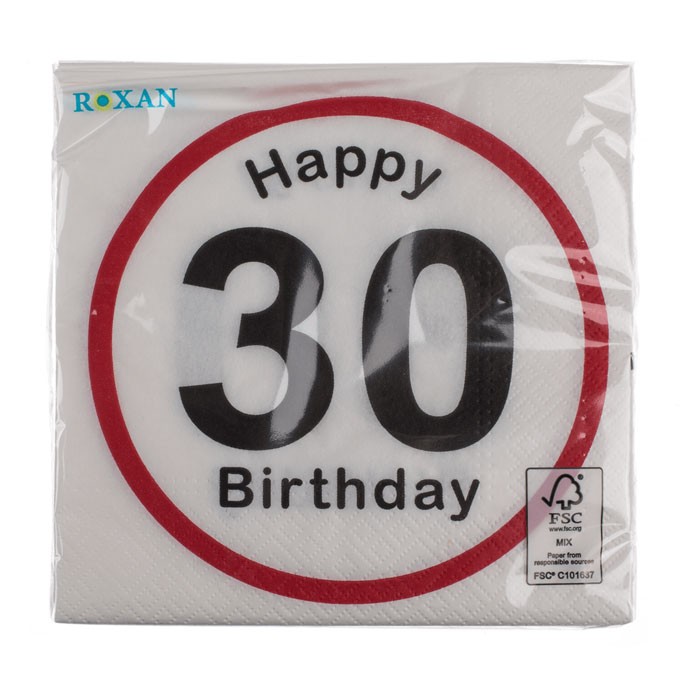20 SERVILLETAS HAPPYBIRTHDY 30 33X33CM