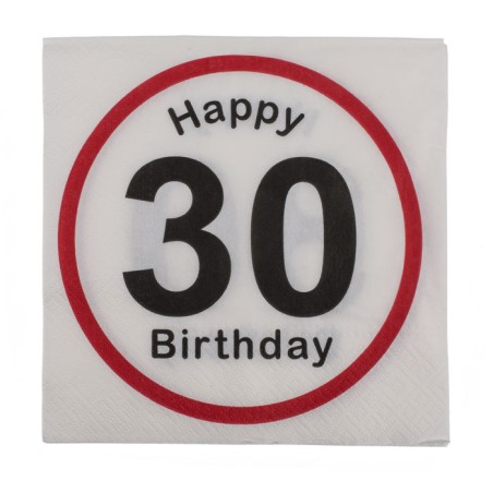 20 SERVILLETAS HAPPYBIRTHDY 30 33X33CM