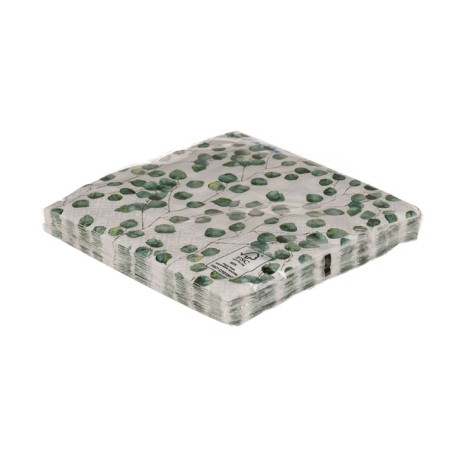 20 SERVILLETAS HOJAS DE EUCALIPTO 33X33 CM
