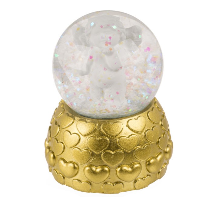 BOLA DE NIEVE ANGEL BASE DORADA 4.5X4.5CM