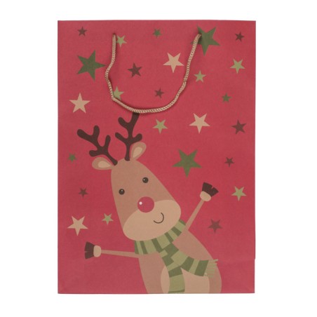 BOLSA DE PAPEL AMIGOS NAVIDAD 25X8.5X34CM