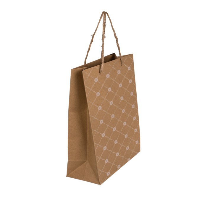 BOLSA PAPEL KRAFT FLORAL 25X8.5X34,5CM