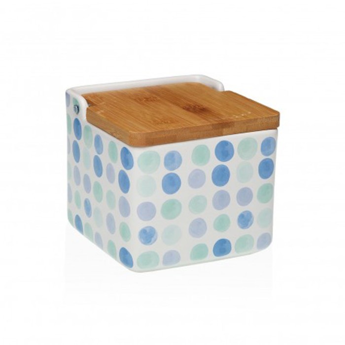 SALERO PUNTOS AZULES TAPA BAMBÚ BUBBLE