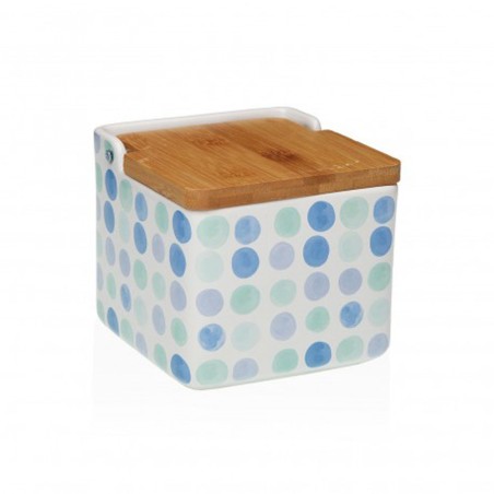 SALERO PUNTOS AZULES TAPA BAMBÚ BUBBLE