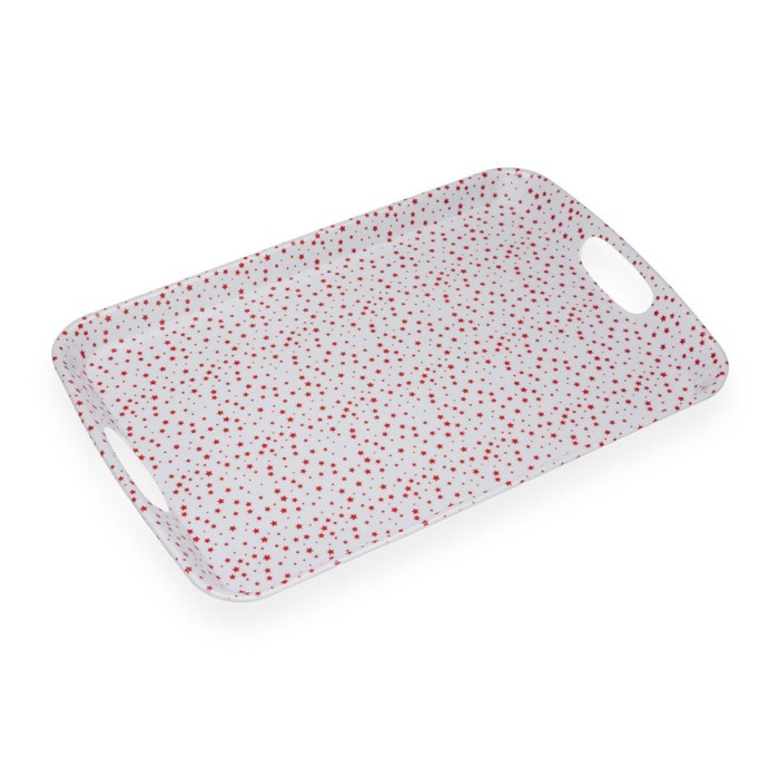 BANDEJA ESTRELLITAS ROJAS GRANDE 46X31X3 