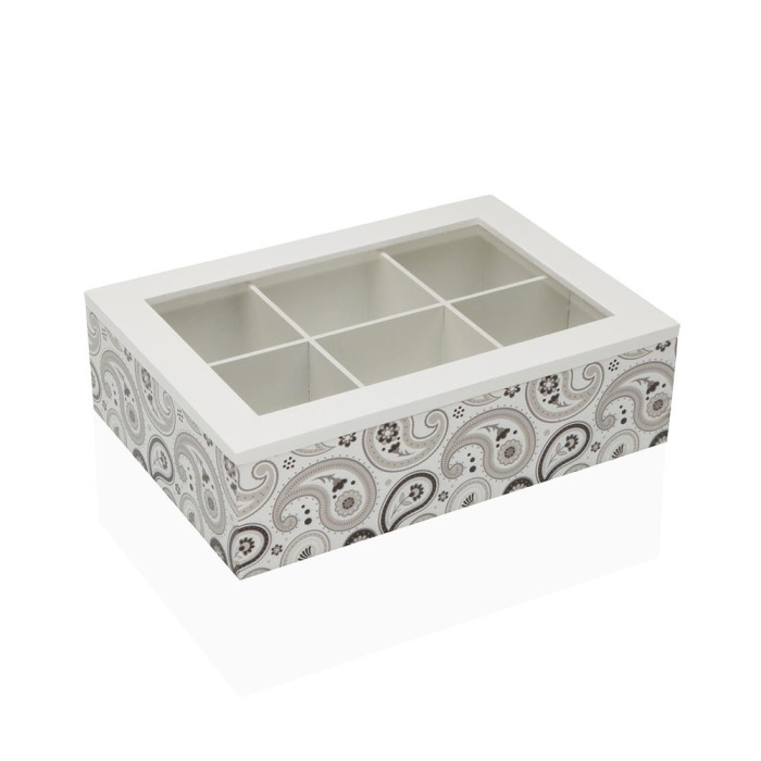 Caja de té madera 6 compartimentos cachemir