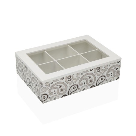Caja de té madera 6 compartimentos cachemir