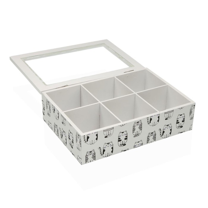 CAJA TE GATOS 6 COMPARTIMENTOS
