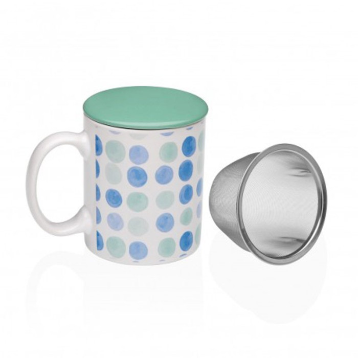 TAZA INFUSION PUNTOS AZULES BUBBLE