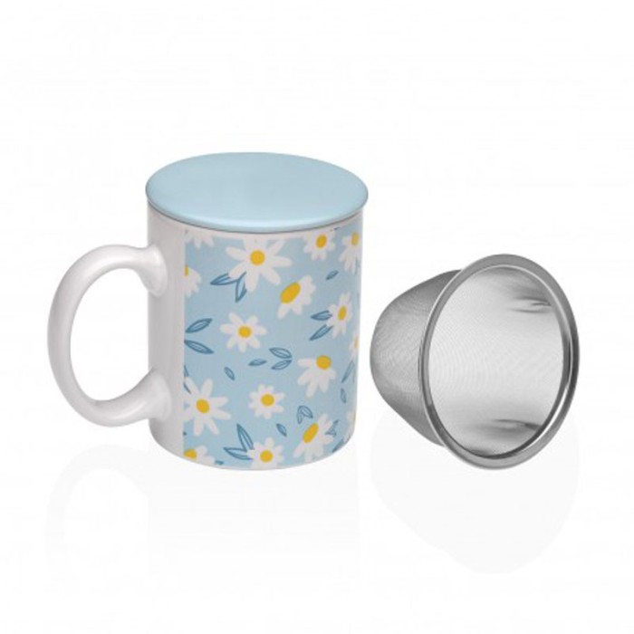 TAZA INFUSIÓN AZUL MARGARITAS