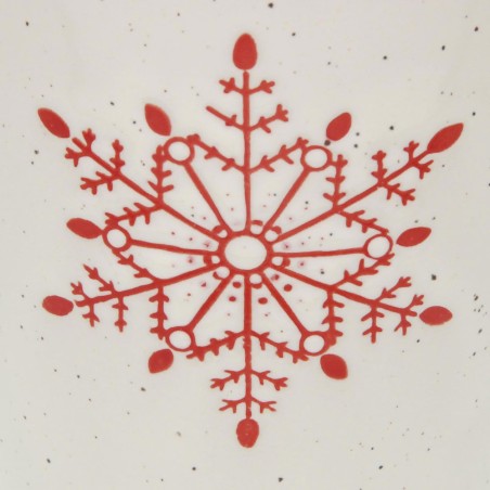 TAZA GRES DESAYUNO COPO NIEVE ROJO