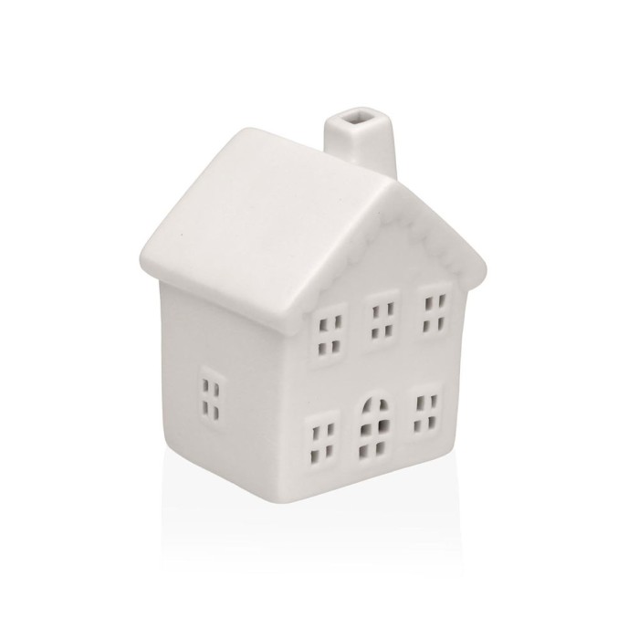FIGURA DE CERAMICA CON LUZ LED CASA BLANCA 6.7X5.8X8CM