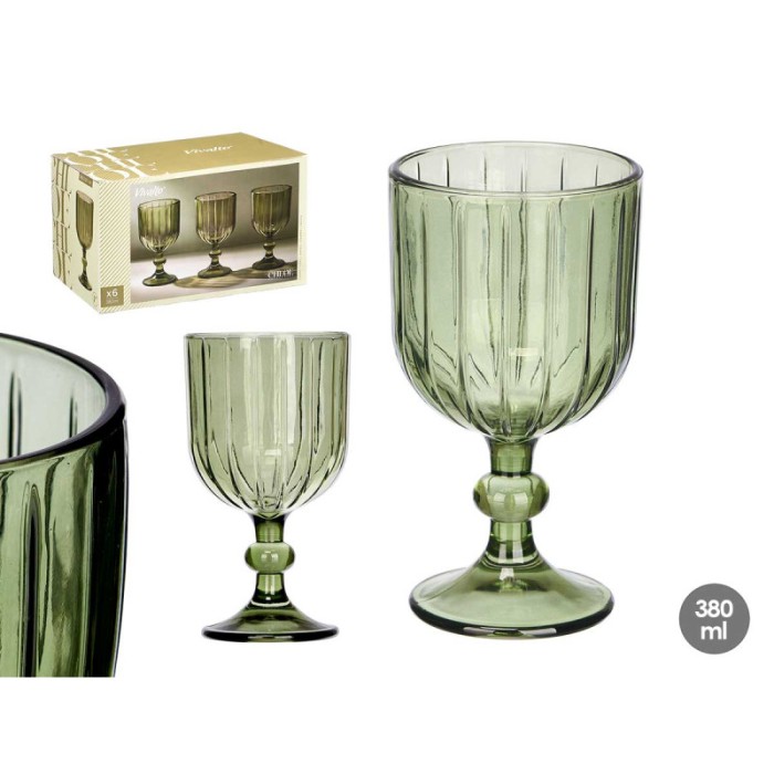 SET 6 COPAS VERDES 380ML 