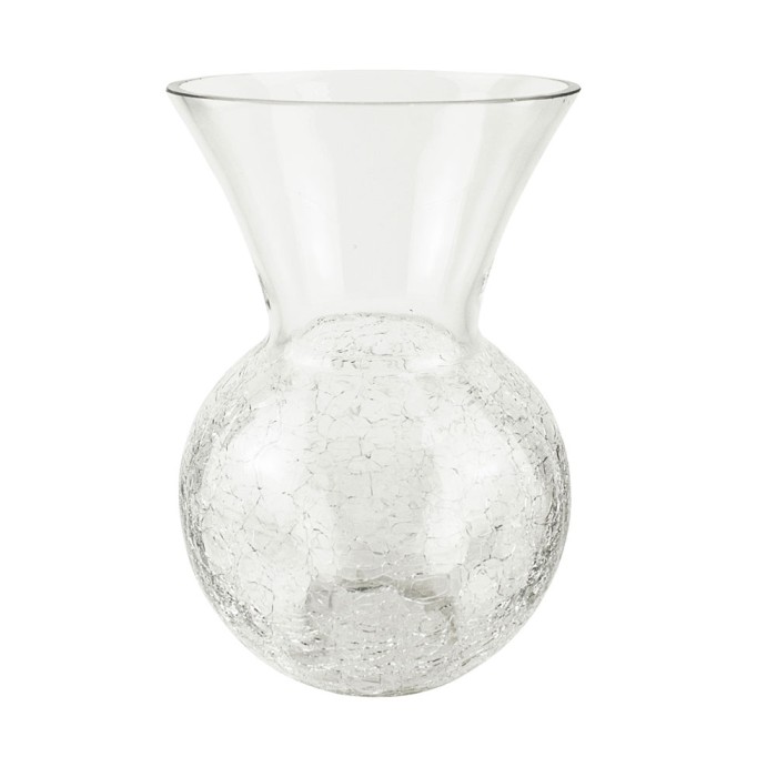 JARRON ESFERA/CUELLO EN V CRAQUELE 23CM