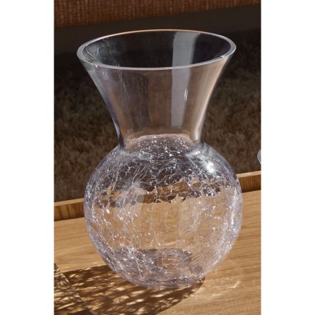 JARRON ESFERA/CUELLO EN V CRAQUELE 23CM