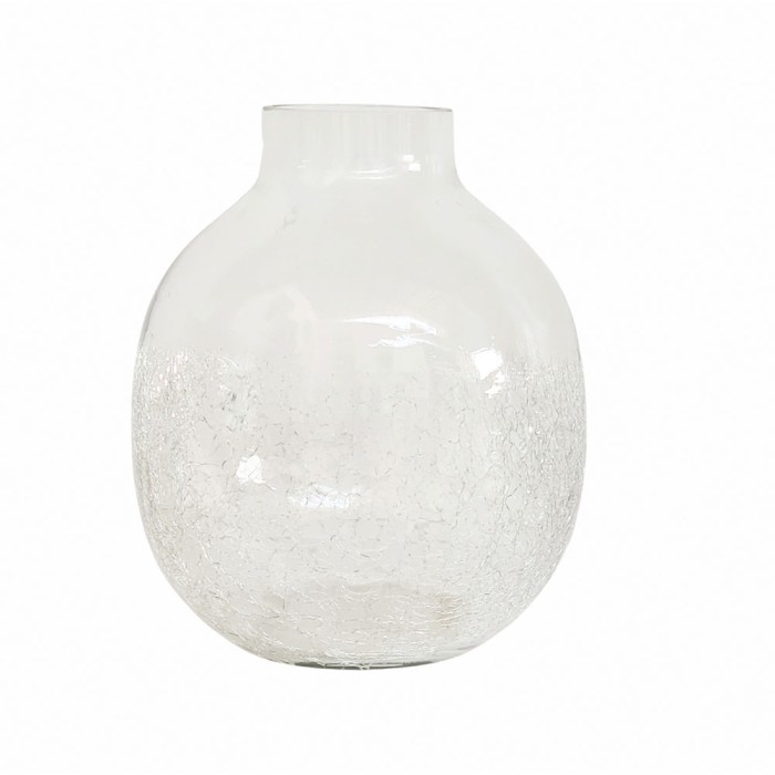 JARRON 16CM GLOBO VIDRIO CRAQUELE