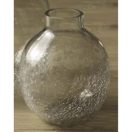 JARRON 16CM GLOBO VIDRIO CRAQUELE