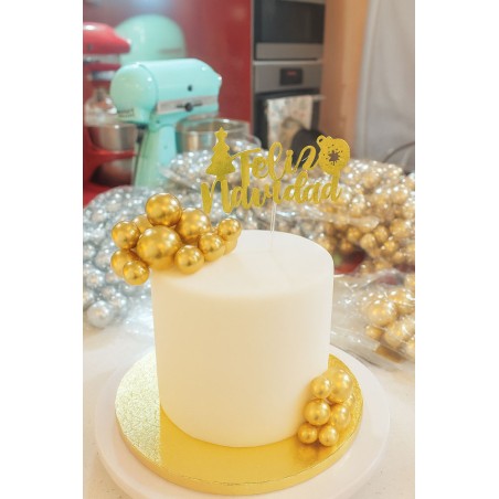 20 BOLAS DORADAS DECORACION DE TARTAS