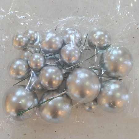 20 BOLAS PLATEADAS DECORACION DE TARTAS