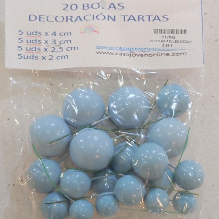 20 BOLAS AZULES DECORACIOND E TARTAS