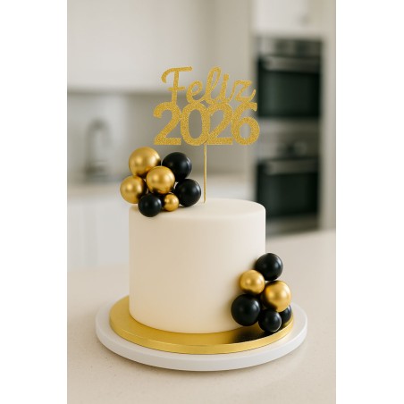 20 BOLAS NEGRAS DECORACION DE TARTAS