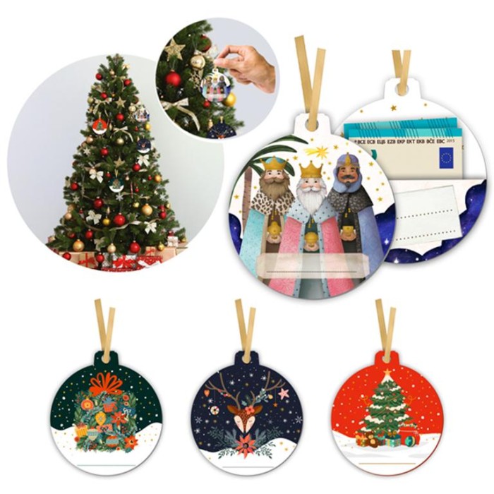 BOLA NAVIDAD PAPEL BILLETERO 