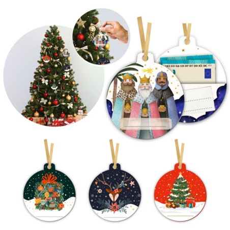 BOLA NAVIDAD PAPEL BILLETERO 