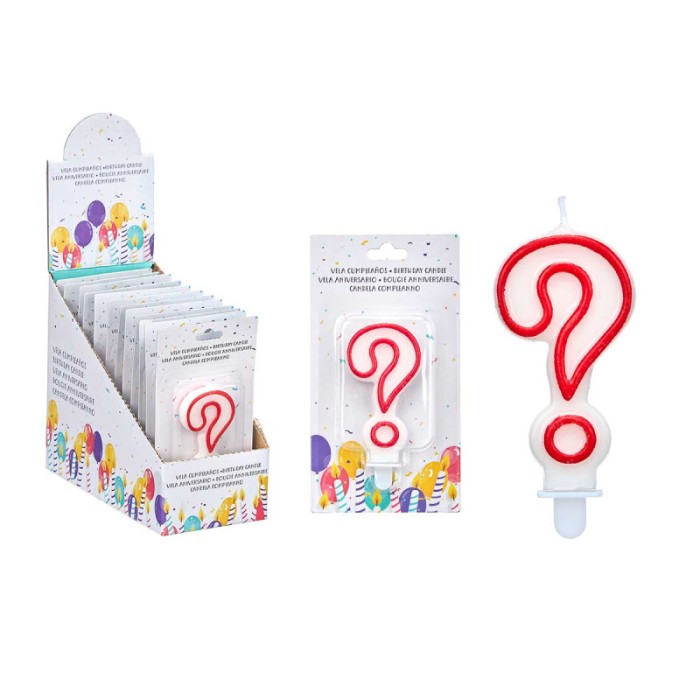 VELA INTERROGACIÓN BLANCO ROJO/72